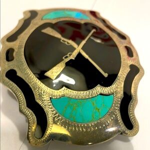 Vintage Johnson & Held Ltd. Silver and Black Decorative Silver Buckle